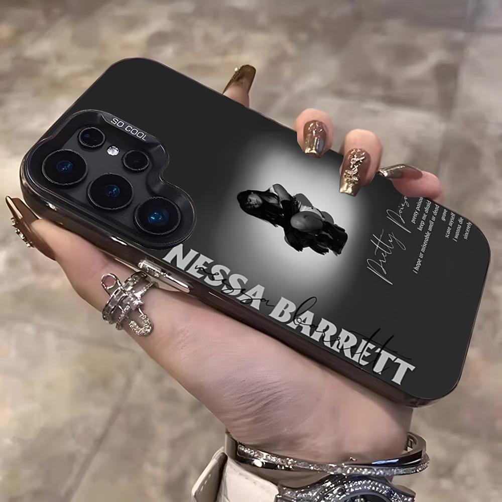 Nessa Barrett Singer Phone Case For Samsung S25 Ultra S23 S22 S21 S20 Plus S24 Fe A55 Color Silver Cover