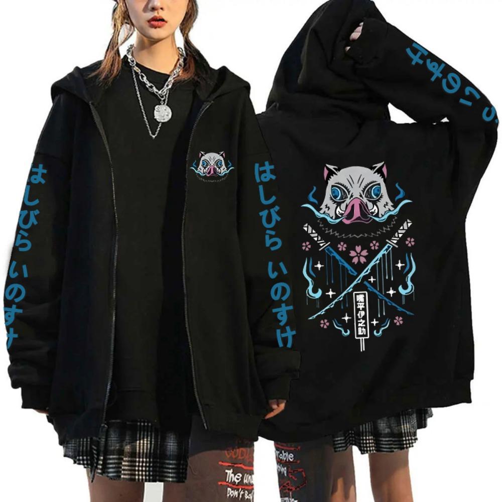 Popular Anime Printed Zipper Hoodie Men s and Women s Fashion Y2k Personalized Zipper Long Sleeve Hoodie S