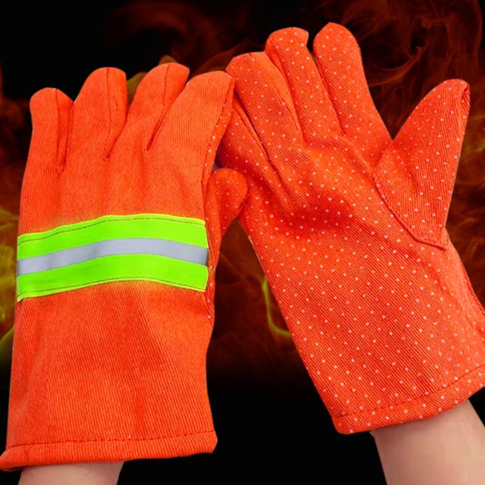Heat Resistant Firefighter Training Gloves Thicken Fire Resistant Gloves  Emergency Rescue