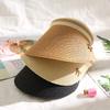 Korean Style Open Top Straw Sun Hat - Trendy and Versatile Women's Beach Accessory for Summer