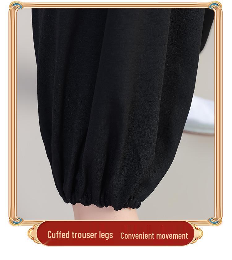 Men's and Women's Bamboo Linen Tai Chi Suit - Long Sleeve Morning Exercise and Performance Wear