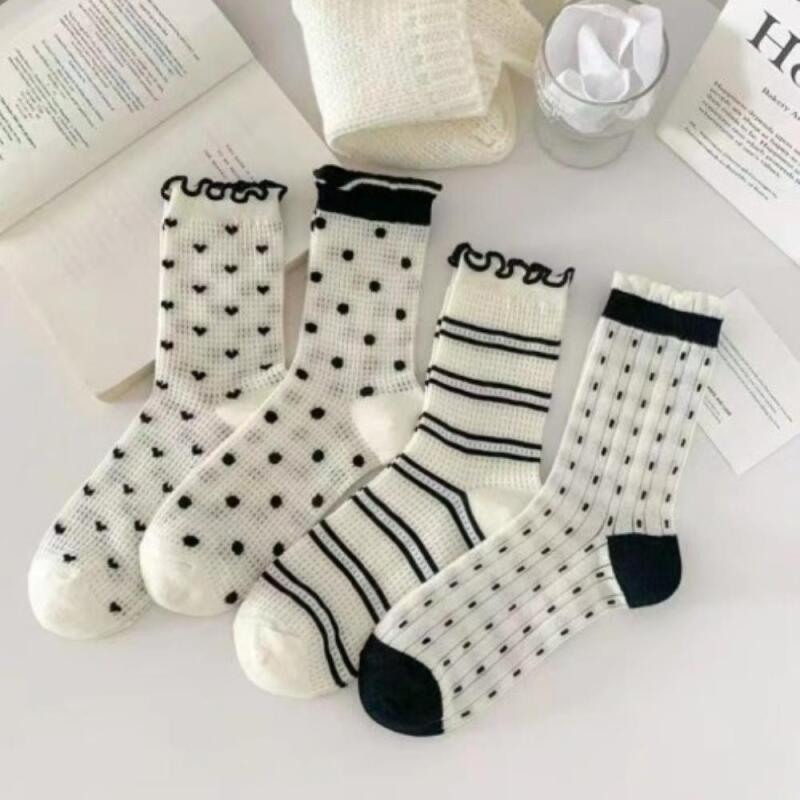 Женские прозрачные носки средней длины (до середины икры) 4 пары CD9376_4-piece set