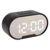 Digital Alarm Clock USB LED Display White Light Mirror Electronic Desktop Clock for Bedroom Living Room Office Black