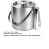 Stainless Steel Ice Bucket with Lid And Tongs 2/3L Large Capacity Double Wall Insulated Ice Bucket for Parties Wine Champagne Cocktails Home Bar
