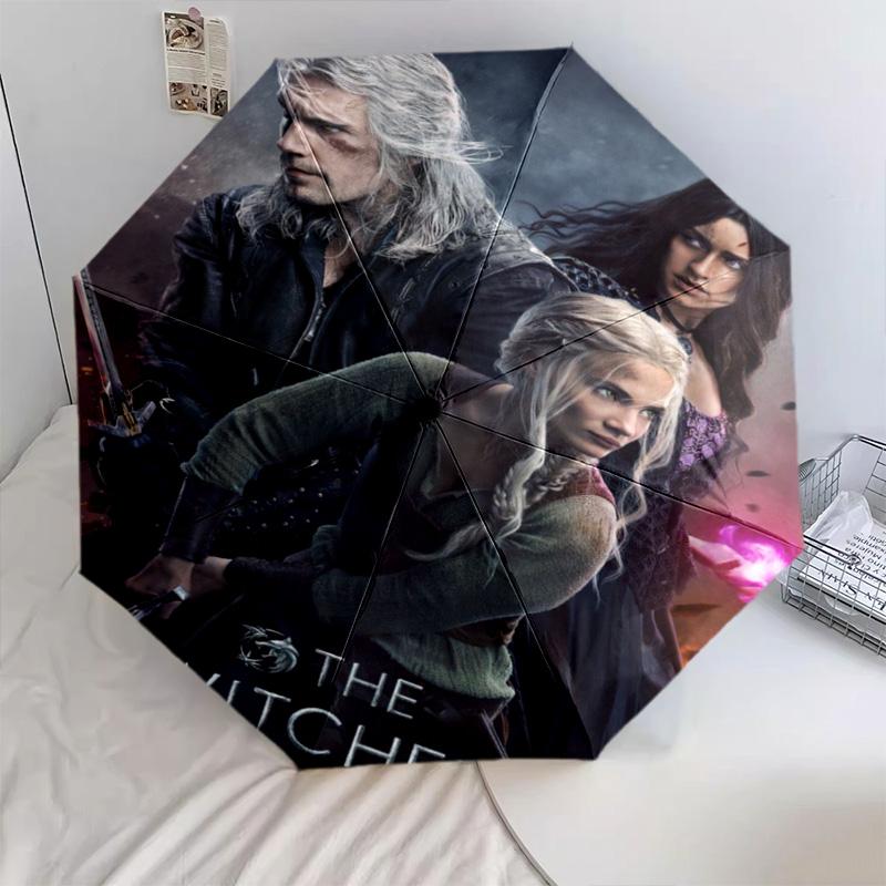 Witcher Trilogy Automatic Umbrella - Suitable Travel Outdoor Portable Umbrella Birthday Gift Daily Essentials