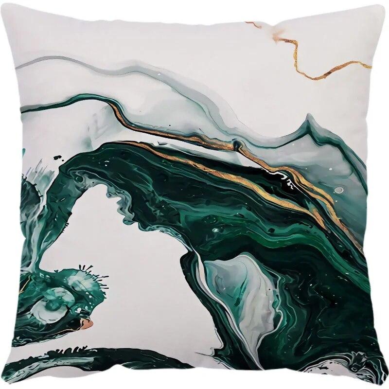 Наволочка с зеленой мраморной текстурой полиэстер диван кресло поясная подушка набор подушек 45x45 см свет для спальни роскошное украшение для дома 40x40cm 544₽