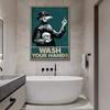 New Creative English Handwashing Slogan Canvas Poster Bathroom Toilet Wall Decoration Drawing Core Inner Frame Hanging Pictures