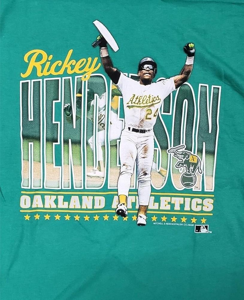 Синяя хлопковая футболка Рики Хендерсона Подарок для фаната Унисекс L