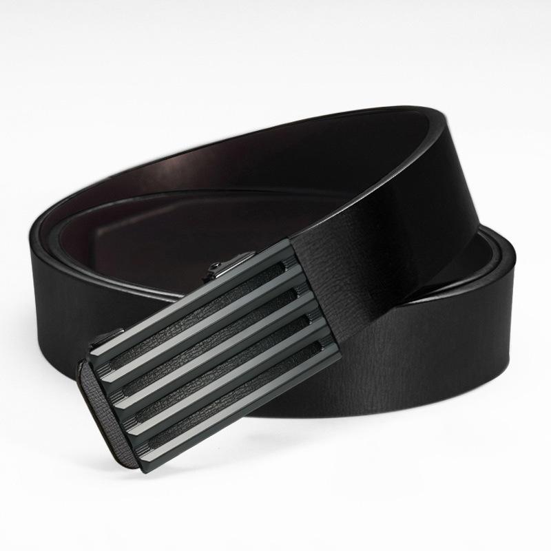Belt Men'S Leather Automatic Buckle Wear Versatile Casual Simple Cowhide Belt Men'S Young People'S Belt Men'S