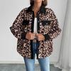 Women S Corduroy Leopard Print Casual Open Front Jacket
