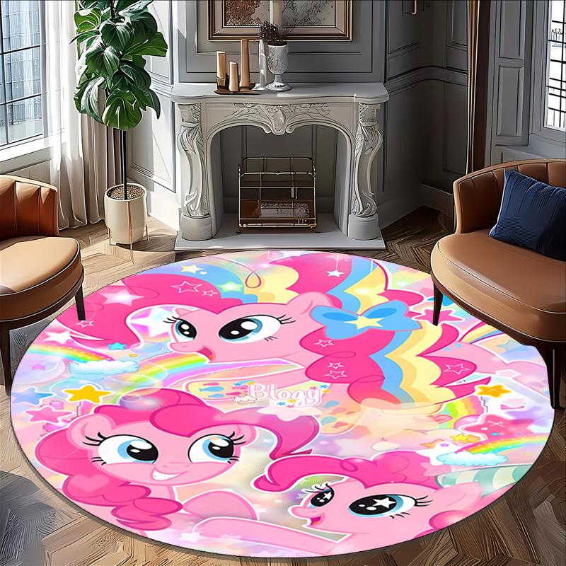 1pc My Little Pony2 Print Round Carpet Chair Round Carpet Suitable for Bedroom Living Room Home Decorative Carpet