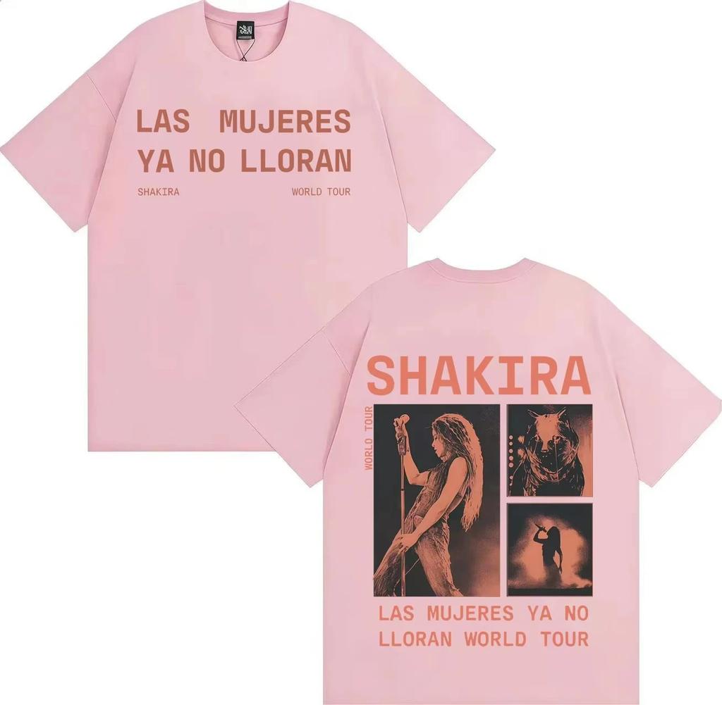 2026 Rapper Shakira Trendy Double Sided Print Tees Fashion Crewneck T-shirt Hipster Mens Gothic Casual Y2K Cozy Short Sleeve Tshrit