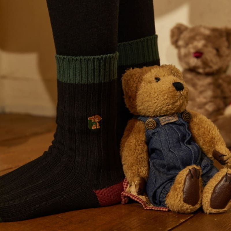 

SOCKS APPEAL embroidery teddy bear wearing overall free