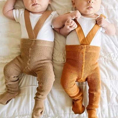 0-3Years Tights For Girls Suspender Pantyhose Casual Tights for Boys Shoulder Strap Knitted High Waist Legging Spring