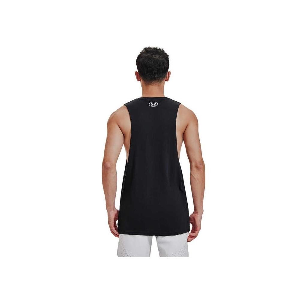 Under Armour Project Rock Letter Logo Print Training Sleeveless T-Shirt Men Black 1373787-004