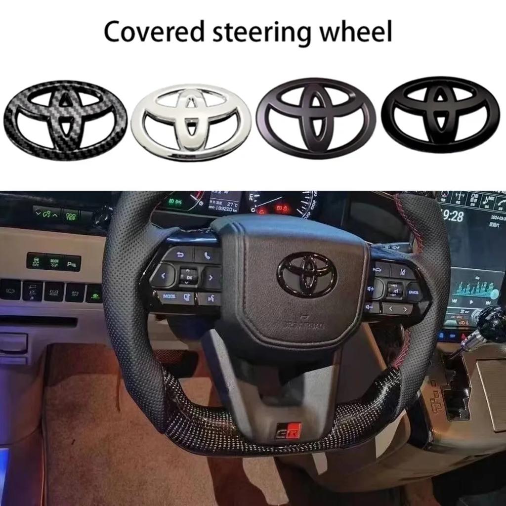 2026 New For Toyota ABS Overlay Car Steering Wheel logo sticker For Toyota Coorolla Camry reiz RAV4 Crown Avalon CHR Prado Avalo