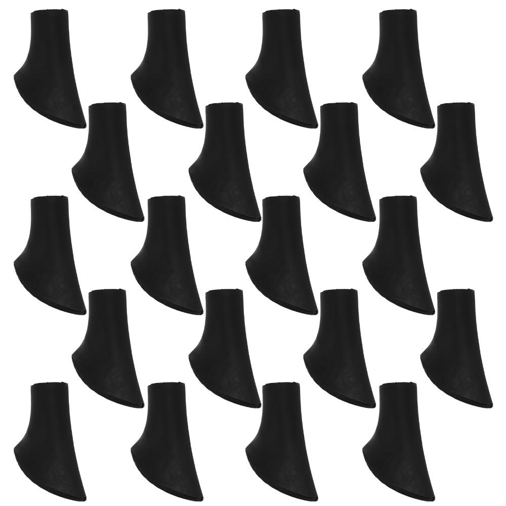 20 Pcs PVC Walking Stick Tip Protector Black Hiking Pole Tips Walking Stick Tips Trekking Poles