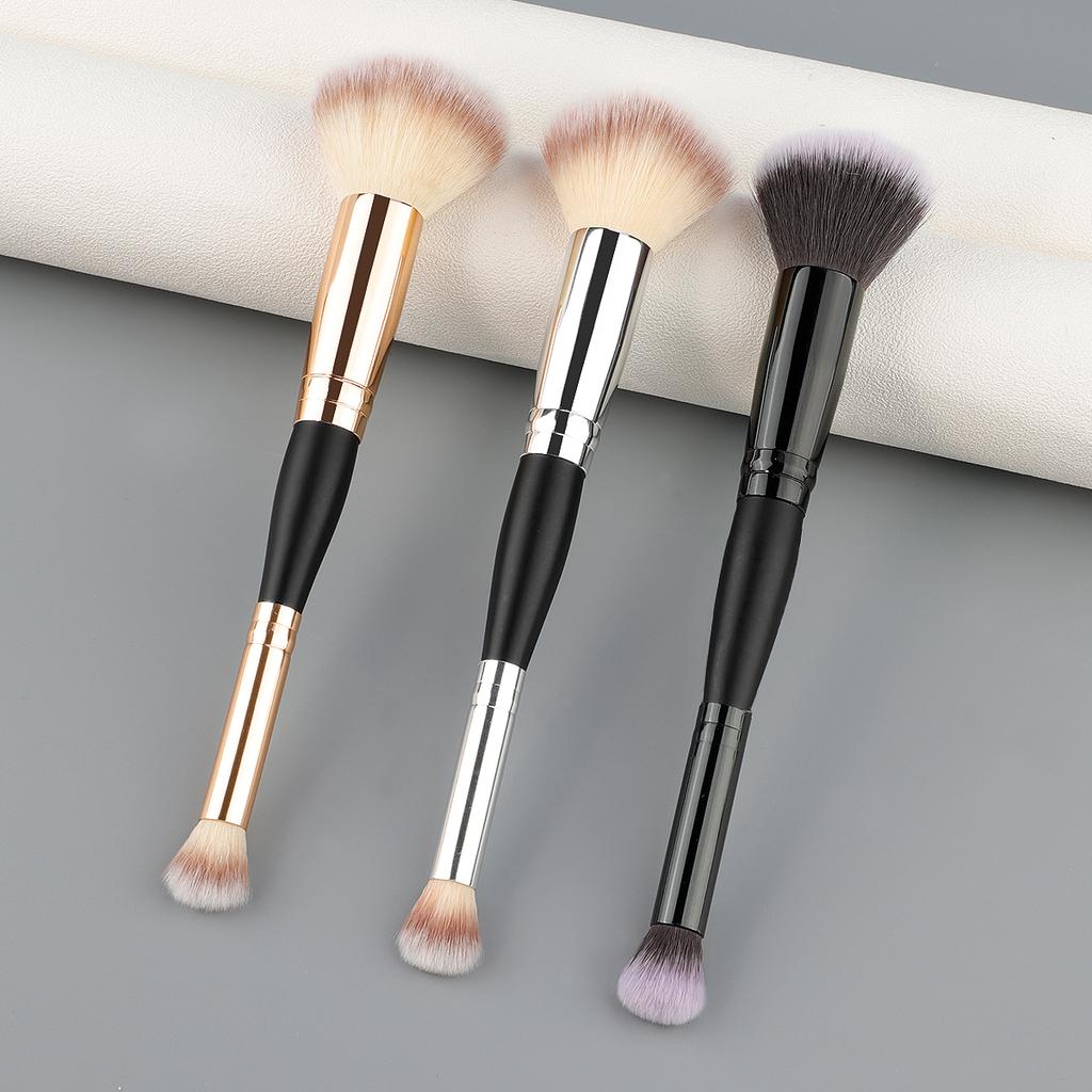 Pinceaux de maquillage professionnels à double tête 2 en 1, pour fond de teint, anti-cernes, surligneur, poudre, blush, outils de beauté