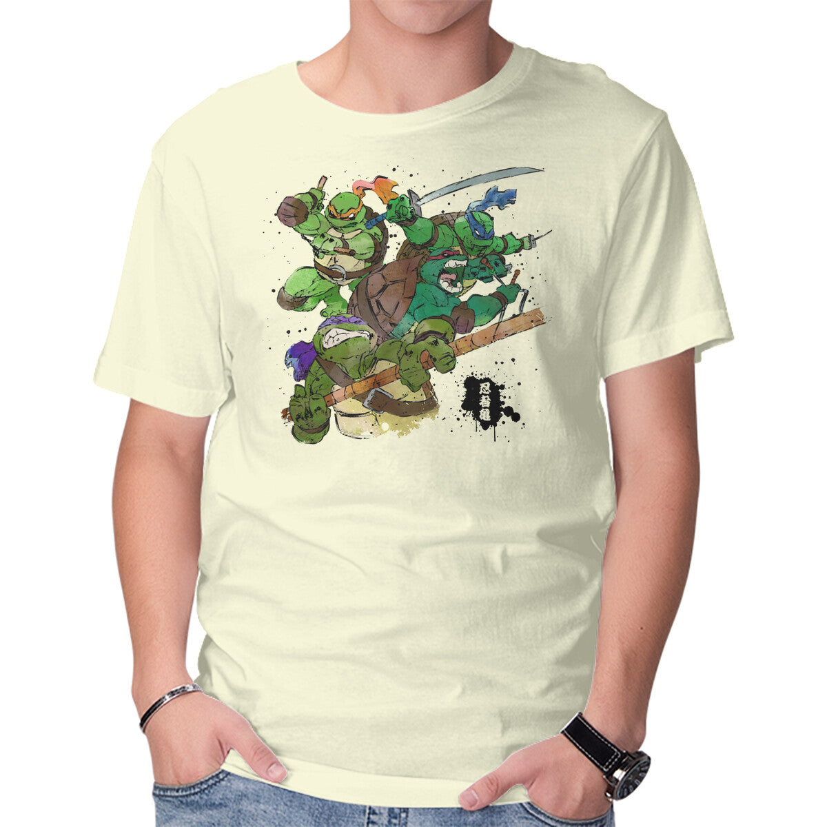 Unisex Crew Neck T-Shirt Turtle Warrior Graphic Short Sleeve Casual Tee XXXXL