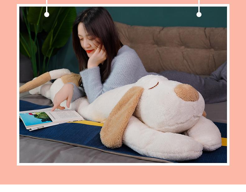 Adorable Papa Dog Long Plush Sleeping Pillow Toy for Bed and Gift