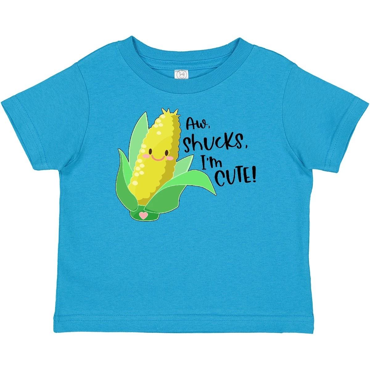 

Inktastic Aw, Shucks, I m Cute! Corn Humor Baby T-Shirt Farming Kids Cob Farm 100