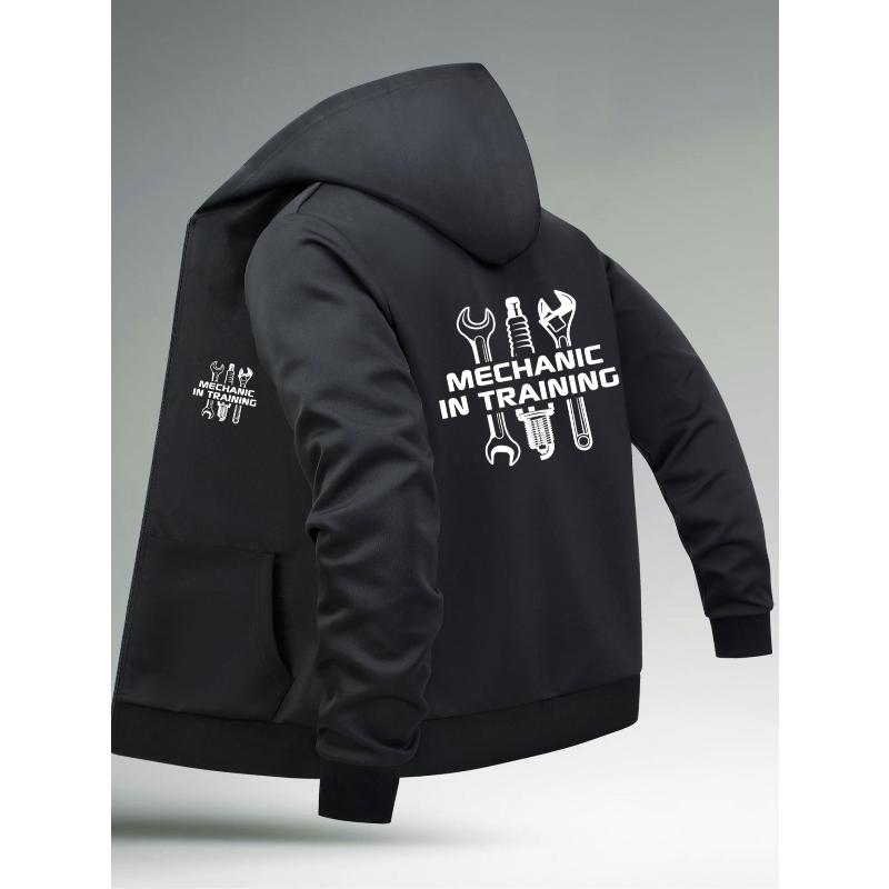 

Fleece Lined Men s Polyester Hooded Jacket Windproof Warm XXL чёрный