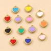11 Color 5x6mm Stainless Steel Enamel Heart Charms Pendants