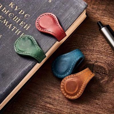 1PC Vintage Personalized PU Leather Magnetic Bookmark Double-sided Magnetic Buckle Magnet Clip for Diaries And Books