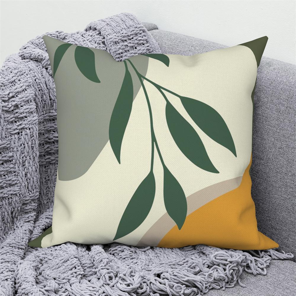 Throw Pillow Sofa Home Decor Decorative Cover Green Tropical Leaf Pink Cushion