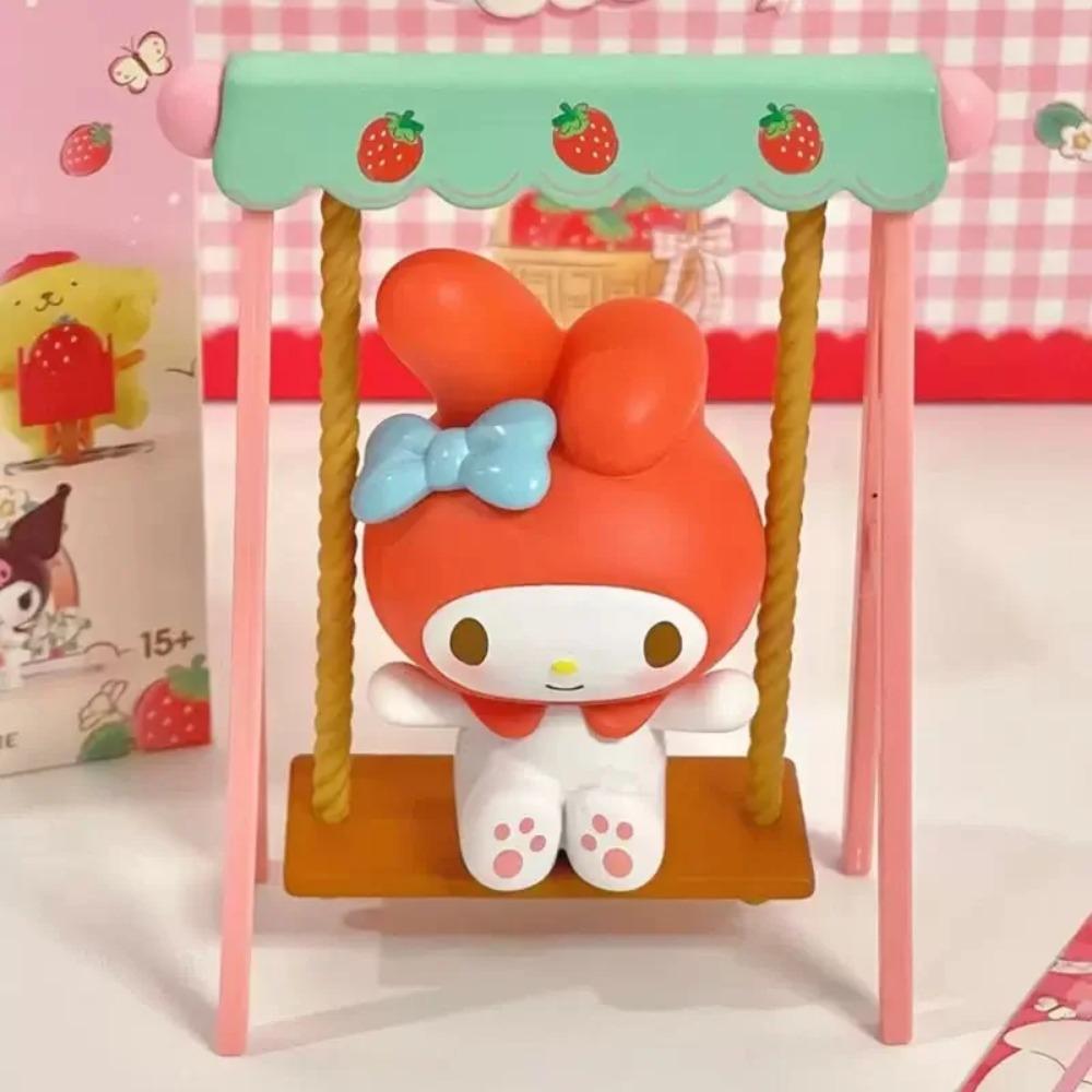 K Sanrio Charaktere Erdbeer-Anwesen Serie Blind Box Kuromi My Melody Cinnamoroll Charaktermodell Pom Pom Purin Puppe Geschenk Spielzeug