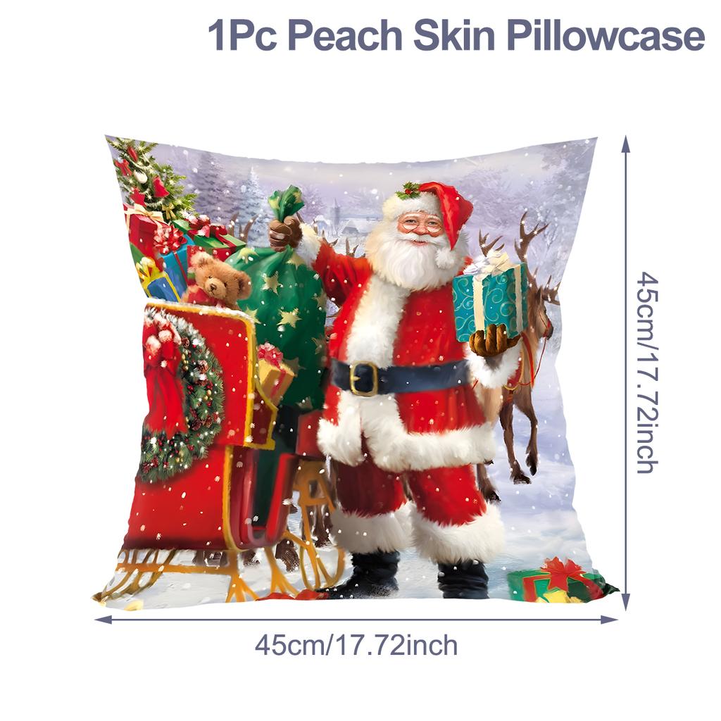 Christmas Santa Cushion Cover Pillowcase Merry Christmas Decor For Home 2025 Navidad Natal Cristmas Xmas Gift Happy NewYear 2025