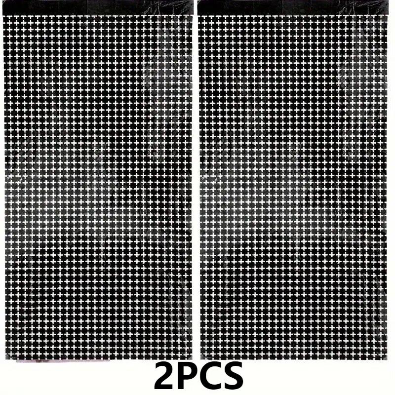 2PCS Shiny Tassel Rain Silk Curtain Background Decoration Birthday Party Wedding Christmas Home Wall Decoration Supplies