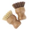 Kitchen Cleaning Brush Sisal Palm Bamboo Short Handle Dish Brush Bowl Pot Brush