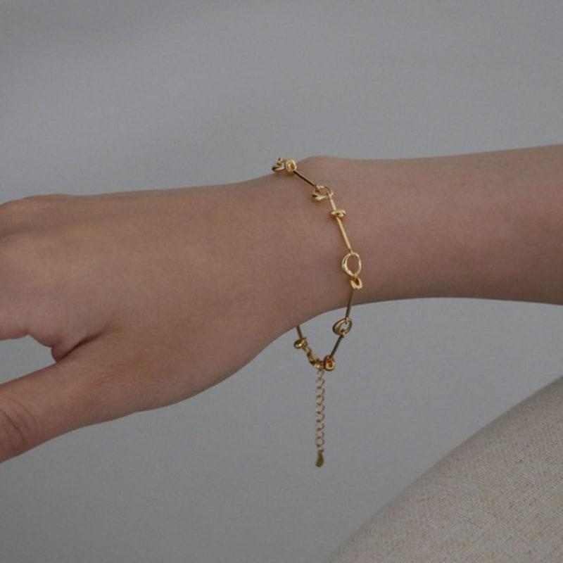 Youngglow Silver925 Stick Loop Bracelet (2color)