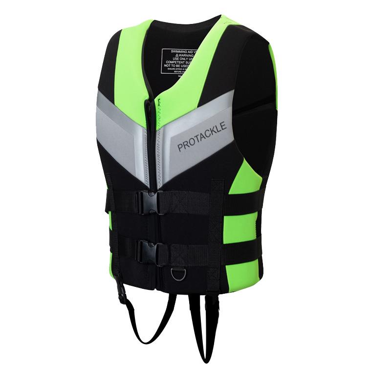

High-Buoyancy Wear-Resistant Life Jacket for Snorkeling, Fishing, Boating, Jet Skiing, Wakeboarding, and Paddle Boarding. M (50-65KG) фарби люмінесцентні зелений колір