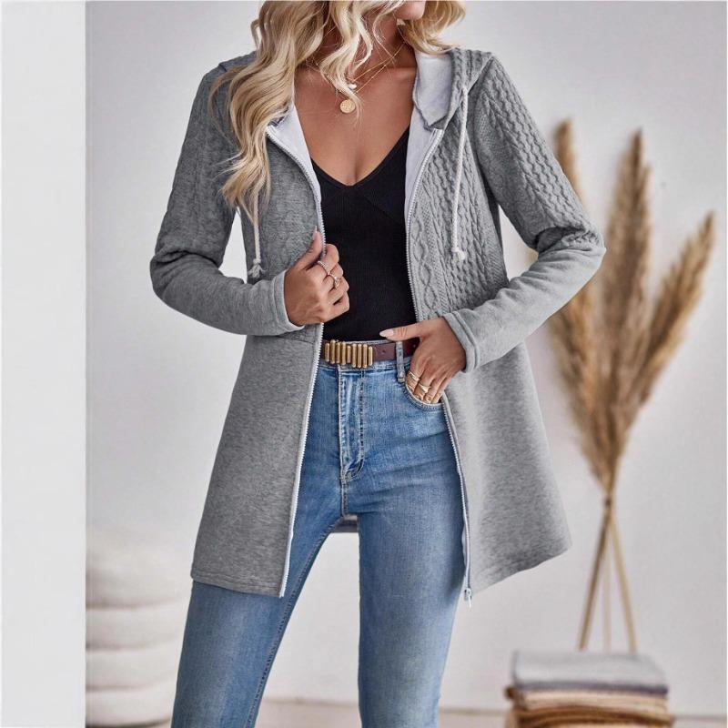 DICFY Women's Vintage Casual Solid Color Print Autumn Winter Long Sleeve Jackets & Coats