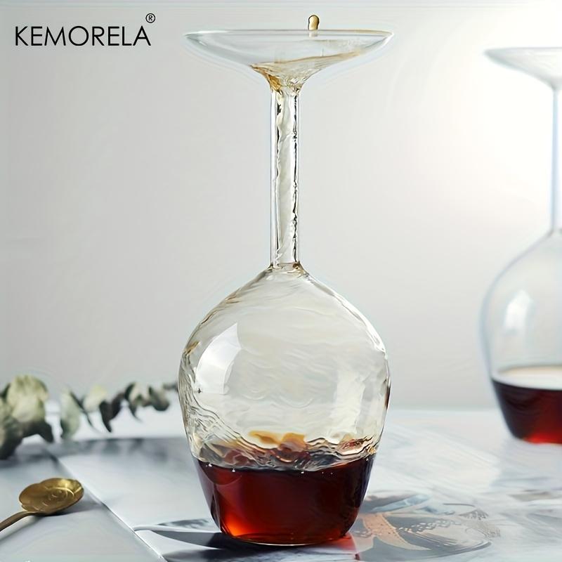 1/2 st Handblåst Borosilikatglas Vinglas 400ml Krossäkert Upp-och-ned-glas Värmebeständigt för Rött Vin Kalla Drycker