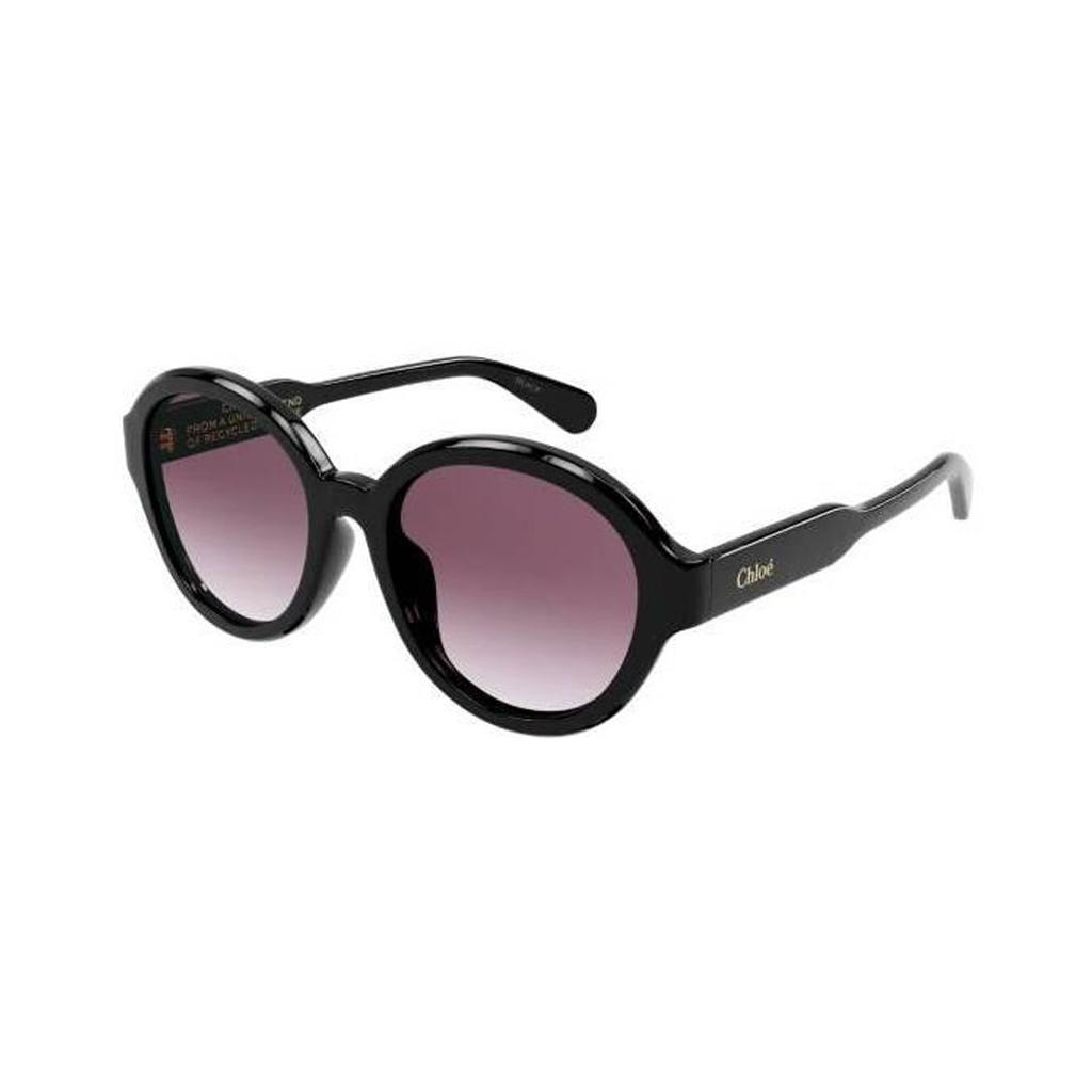 Chloe Chic Minimalist Fashion Versatile Personality Oval Sunglasses Women Sunglasses Black Red CH0156SK001
