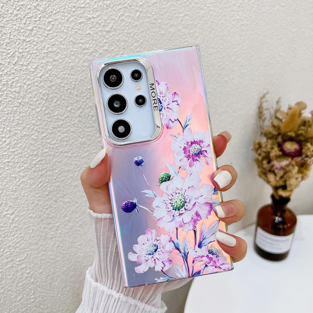 Electroplating Laser Flower Imd Suitable for Samsung S25 Ultra Mobile Phone Case A16 Full Cover Anti Fall S24plus