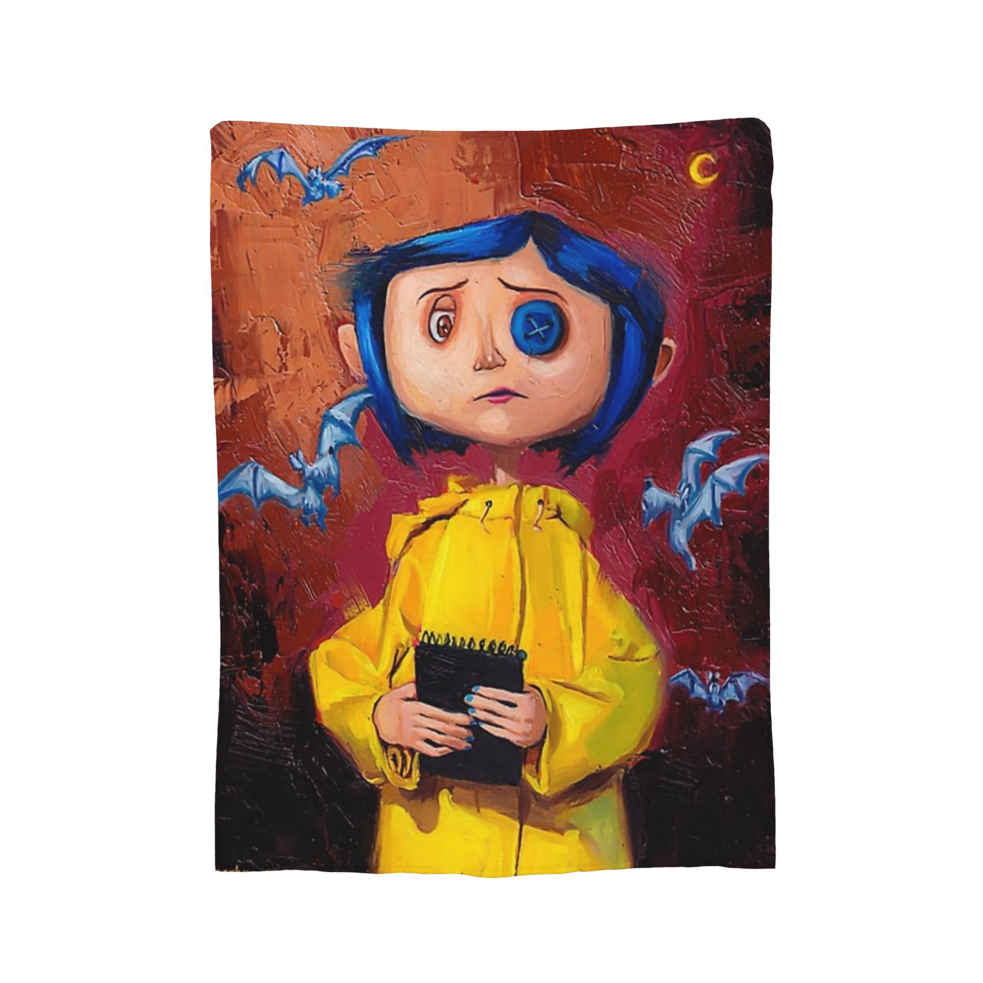 Coralines Halloween Fleece Throw Blanket the