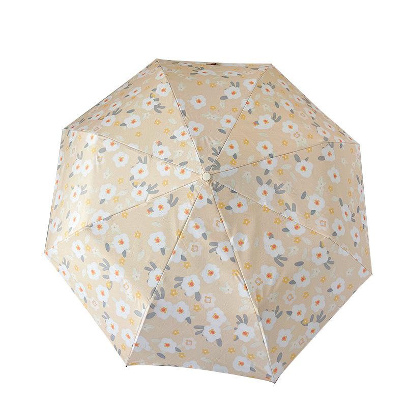 Knock beauty automatic umbrella female ins wind folding weather and rain dual-purpose vinyl sunscreen UV protection umbrella wholesale