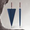 24 Bone Fiber Lotus Bone Wooden Handle Umbrella Men's High-grade Business Thickened Strong  Straight Long Handle Umbrella