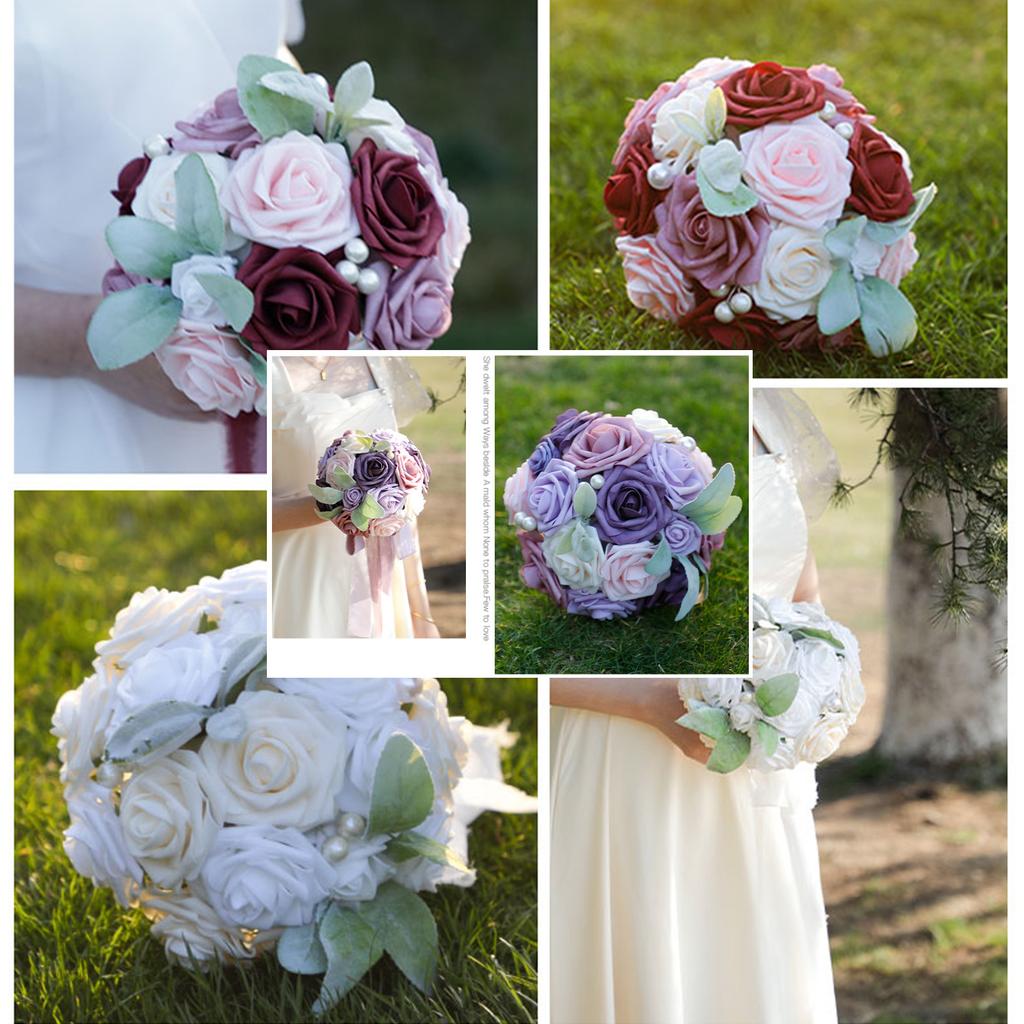 Hochzeitssträuße für Braut Realistisch Romantisch Mehrzweck Braut Künstliche Blumenstrauß