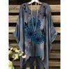 Damenbekleidung Bohemian Floral Tunika Übergröße Damen Bohemian Floralprint Tunika T-Shirt Kurzarm O-Ausschnitt Freizeitkleidung