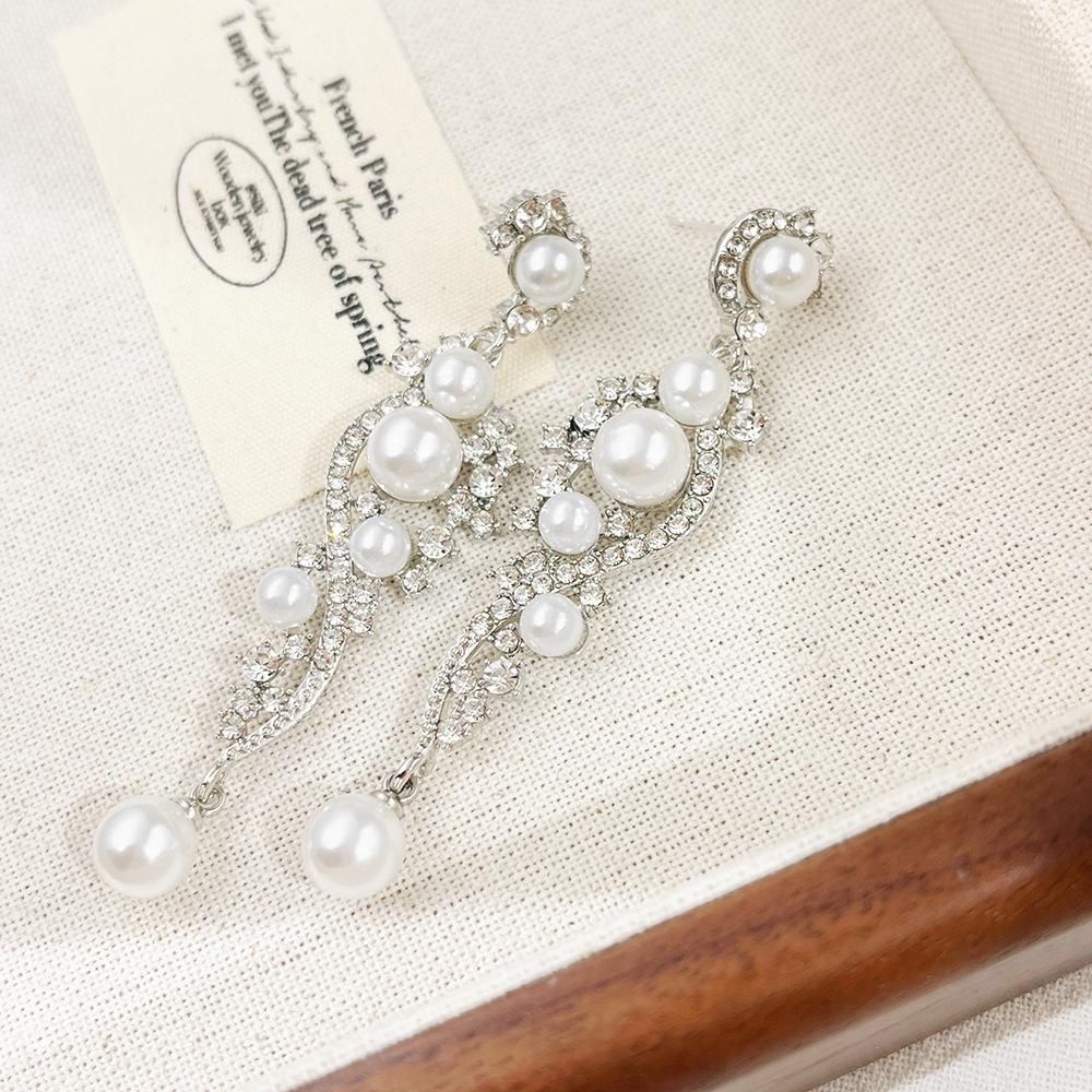 Elegante High-End Perlen Zirkon Ohrringe für Damen - Retro Luxus Statement Schmuck