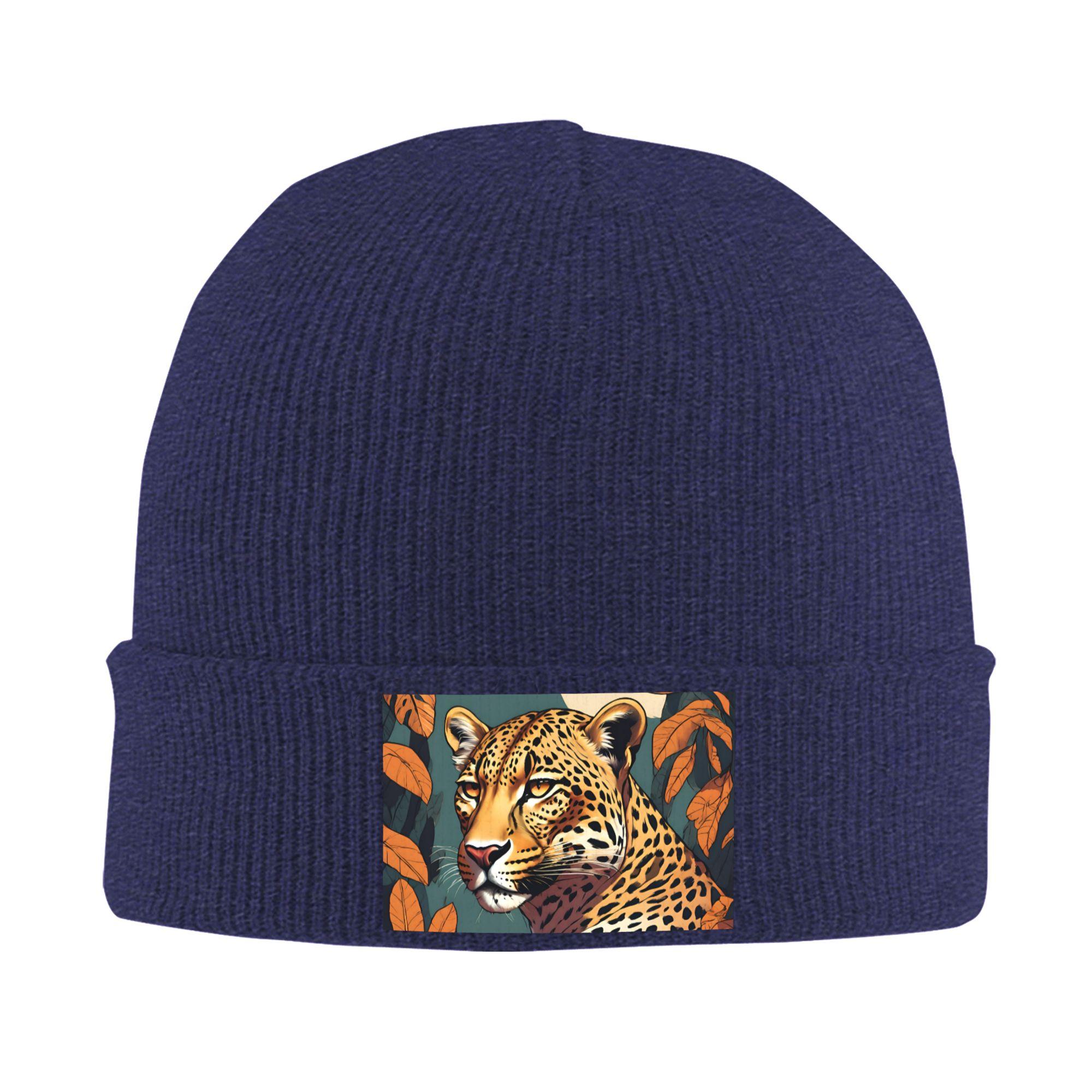 

Leopard in forrest Warm Knitted Cap Winter Knit Bonnet Hat Skullies Beanies Hip Hop Caps for Unisex One Size
