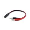 3.5mm Female To Dual Male Headphone Mic Audio Y Splitter AUX Cable