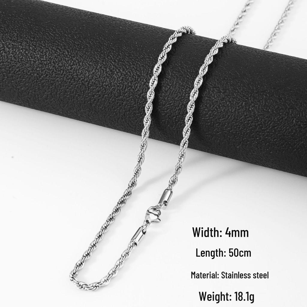 European & American Twist Chain Luxury Titanium Steel Clavicle Necklace