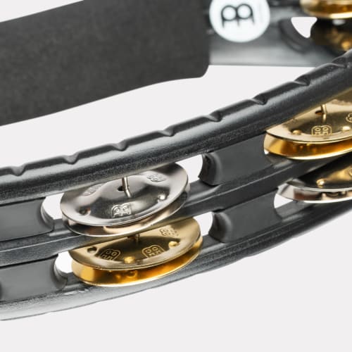MEINL Percussion Tambourine Recording-Combo ABS Tambourine Dual-Alloy Jingles TMT1M-BK