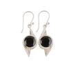 Black Onyx Gemstone 925 Sterling Silver Handmade Dangle Earrings 1.90" Designer Jewelry For Gift EE-57-18